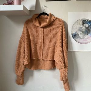 Free People crop mock neck sweater size S